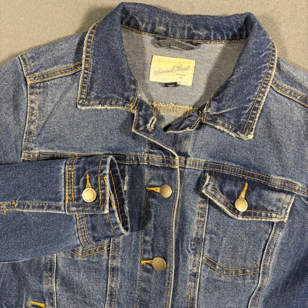 Universal Thread Jean Denim Freeborn‎ Jacket M Blue Faded Wash Cotton Stretch